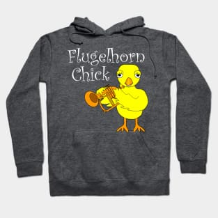 Flugelhorn Chick White Text Hoodie